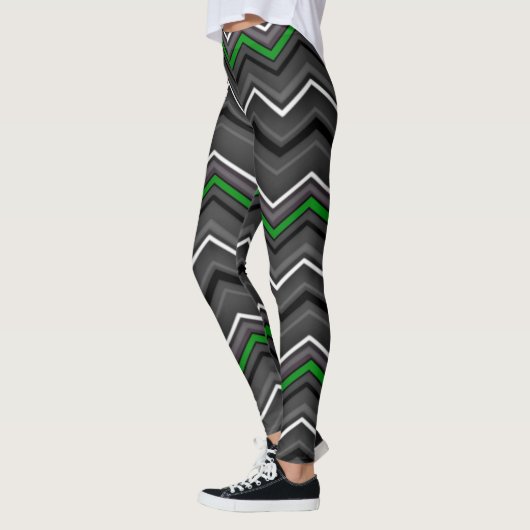 Green Zig Zag met Ribbon...C Diff Leggings (Links)