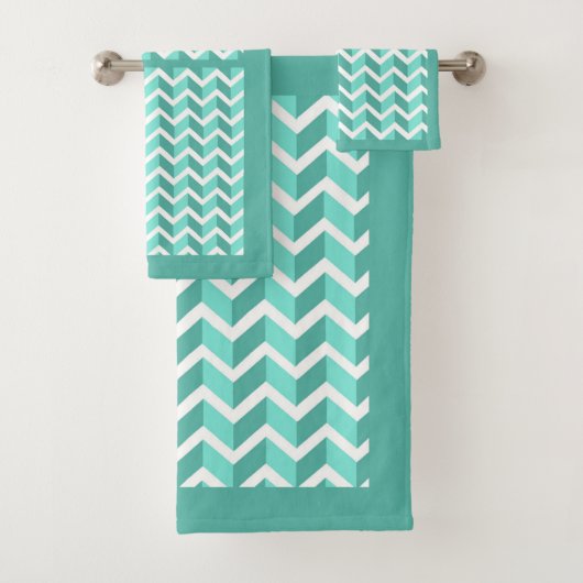 Green ZigZag Bad Handdoek (Insitu)