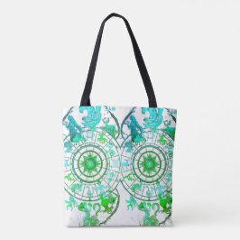 Green Zodiac Astrological Signs on a Tote Bag