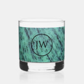 Green Zoisiet Mineral Stone Monogram Whisky Glas (Voorkant)