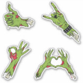 Green Zombie Hands Halloween Sticker (Voorkant)
