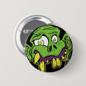 Green Zombie Head Ronde Button 5,7 Cm (Voorkant /achterkant)