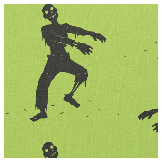 Green Zombie Pattern Stof (Close Up)