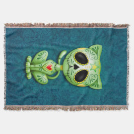 Green Zombie Sugar Kitten Deken