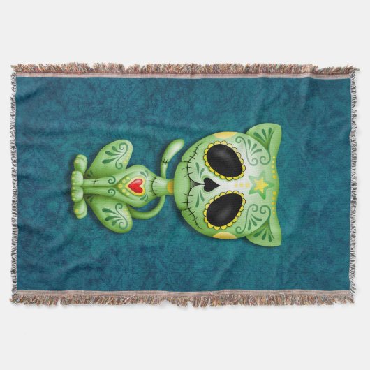 Green Zombie Sugar Kitten Deken (Voorkant)