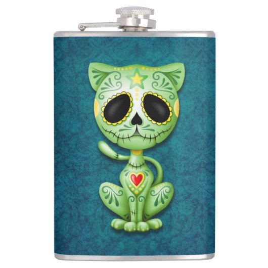 Green Zombie Sugar Kitten Heupfles (Voorkant)