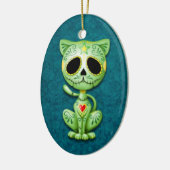 Green Zombie Sugar Kitten Keramisch Ornament (Links)