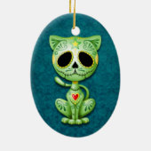 Green Zombie Sugar Kitten Keramisch Ornament (Achterkant)