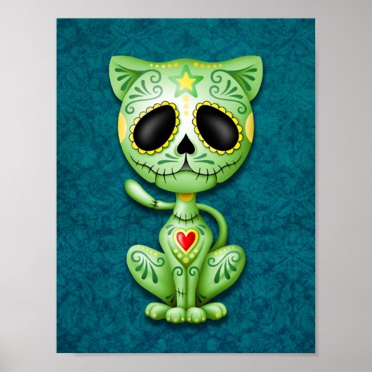 Green Zombie Sugar Kitten Poster (Voorkant)