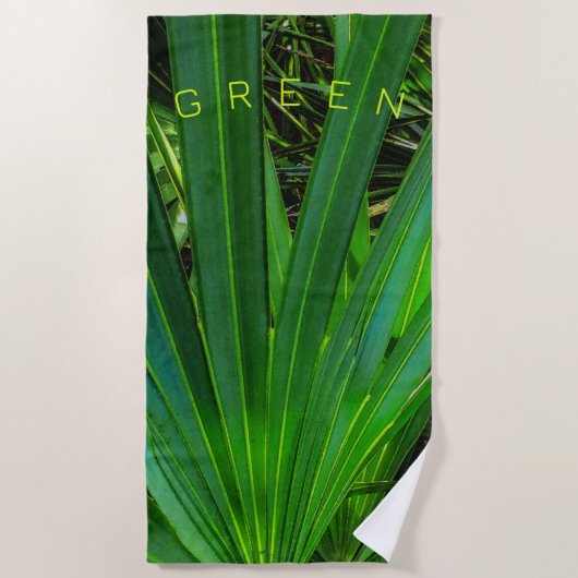 GREEN Zw Palmetto Beach Towel Strandlaken (Voorkant)