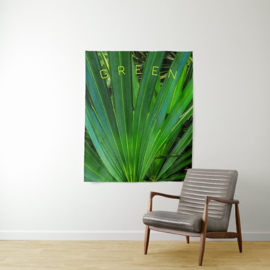 GREEN Zw Palmetto Tapestry Wandkleed (In situ)