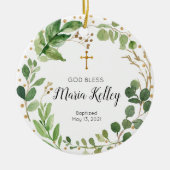 Greenary Personalized Boy or Girl Baptism Ornament (Voorkant)
