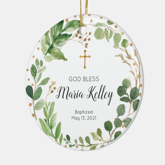 Greenary Personalized Boy or Girl Baptism Ornament (Links)