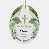 Greenary Personalized Christening Baptisme Keramisch Ornament (Rechts)