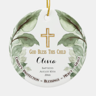 Greenary Personalized Christening Baptisme Keramisch Ornament