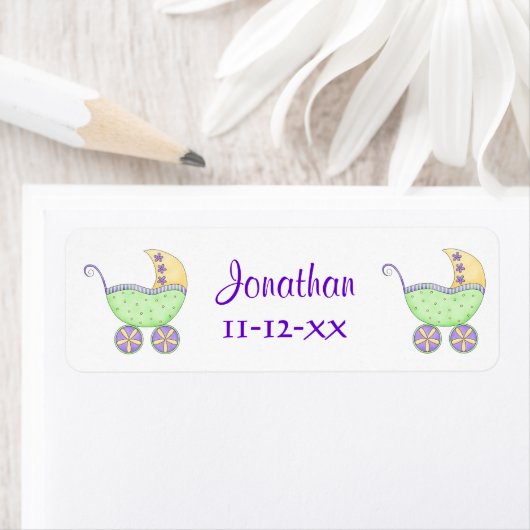 GreenBaby Buggy Carriage Name Birthdate Gepersonal Etiket (Insitu)