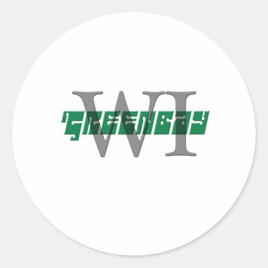 Greenbay WI Ronde Sticker (Voorkant)