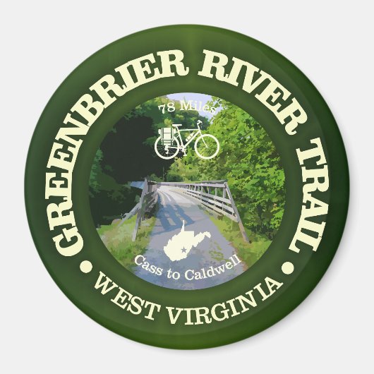 Greenbrier River Trail (fietsen c) Magneet (Voorkant)