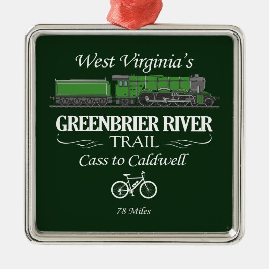 Greenbrier River Trail (RT2) Metalen Ornament (Voorkant)