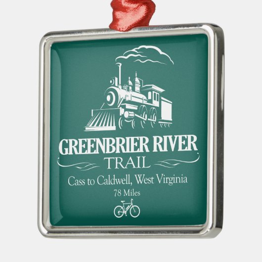 Greenbrier River Trail (RT) Metalen Ornament (Links)