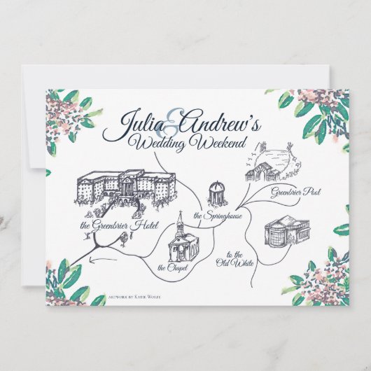 Greenbrier Trouwweekend Schema definitief Kaart (Voorkant)