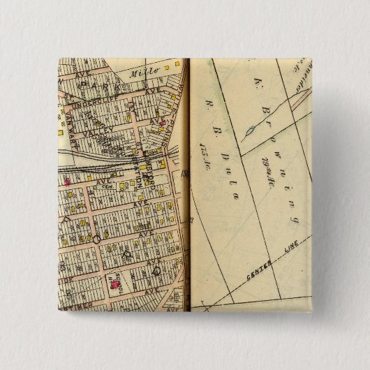 Greenburg, New York 4 Vierkante Button 5,1 Cm (Voorkant)
