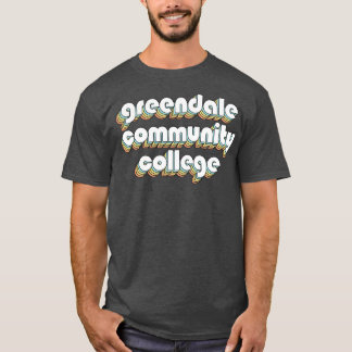 Greendale Community College Retro Rainbow Typograp T-shirt