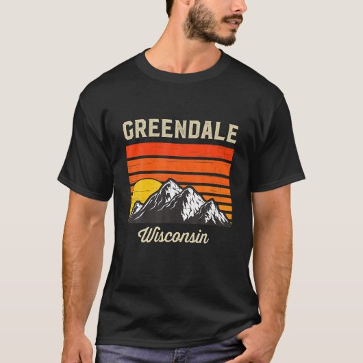 Greendale Wisconsin Retro City USA T-shirt (Voorkant)