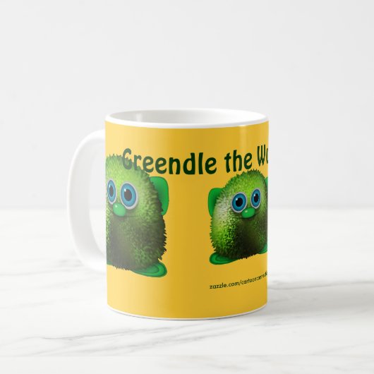 Greendle the Cudly Wuzzy-Butt Drink Mok (Voorkant links)