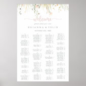 Greene Boho Wildflower Alfabetische Zitting Grafie Poster (Voorkant)