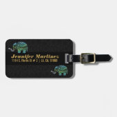 Greene Glitter & Sparkles Bloemenolifant Bagagelabel (Voorkant horizontaal)