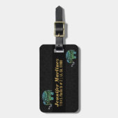 Greene Glitter & Sparkles Bloemenolifant Bagagelabel (Voorkant verticaal)