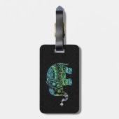 Greene Glitter & Sparkles Bloemenolifant Bagagelabel (Achterkant verticaal)