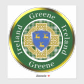 Greene Shield & Celtic Cross gepersonaliseerd Sticker (Vel)