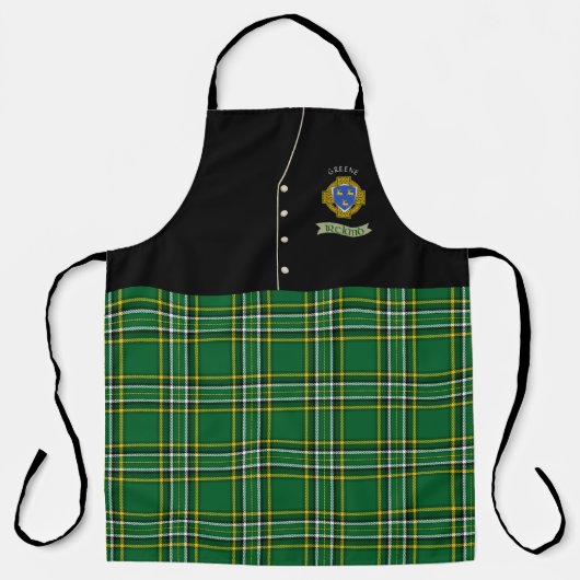 Greene Shield & Tartan Gepersonaliseerde Kilt Schort (Voorkant)