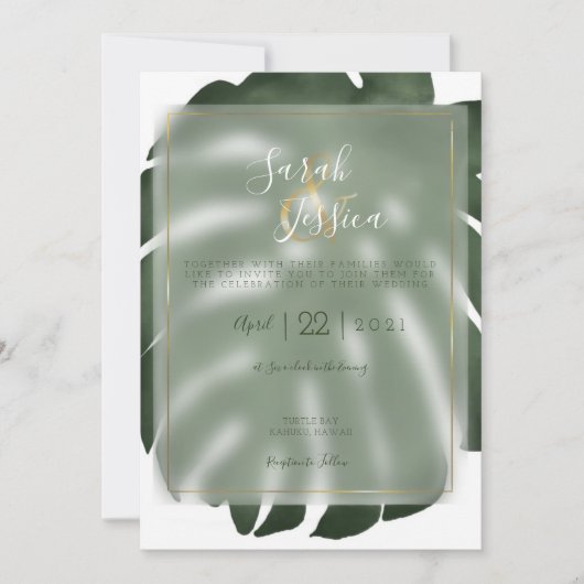 Greenera Monstera Tropical Water Color Kaart (Voorkant)