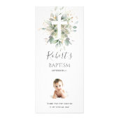 Greenerage Foliage Gender Neutral Baptism Rack Kaa Reclamekaart (Achterkant)