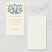 Greeneral Neutral Elephant Diaper Raffle Enclosure Informatiekaartje (Voorkant / Achterkant)