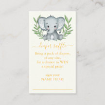 Greeneral Neutral Elephant Diaper Raffle Enclosure