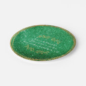 Greenerald Green Gold Floral Glitter VIP Papieren Bordje (Gekanteld)