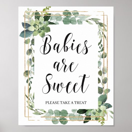 Greenere succulent boho baby's zijn een zoet teken poster (Voorkant)