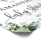 Greenerent succulent baby shower welkomstteken poster (Hoek)