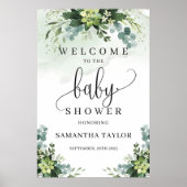 Greenerent succulent baby shower welkomstteken poster (Voorkant)
