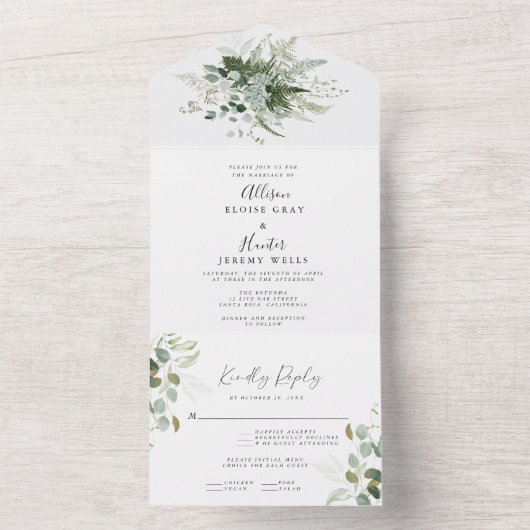 Greenergy all in one Wedding Invitation All In One Uitnodiging (Binnen)