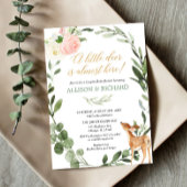 Greenerige kleine herten stellen baby shower roze  kaart