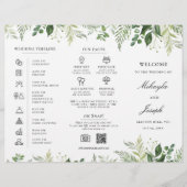 Greenery01 Trifold Wedding Program Flyer (Voorkant)