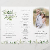 Greenery01 Trifold Wedding Program Flyer (Achterkant)