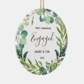 Greenery 1e Kerstkerst Geëngageerde Ornament Gift (Rechts)