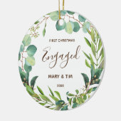 Greenery 1e Kerstkerst Geëngageerde Ornament Gift (Links)