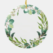 Greenery 1e Kerstkerst Geëngageerde Ornament Gift (Achterkant)